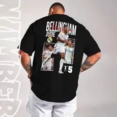 Camisa Camiseta basica e oversized elegante Jude Bellingham Jogador Real Madri Unissex em algodao