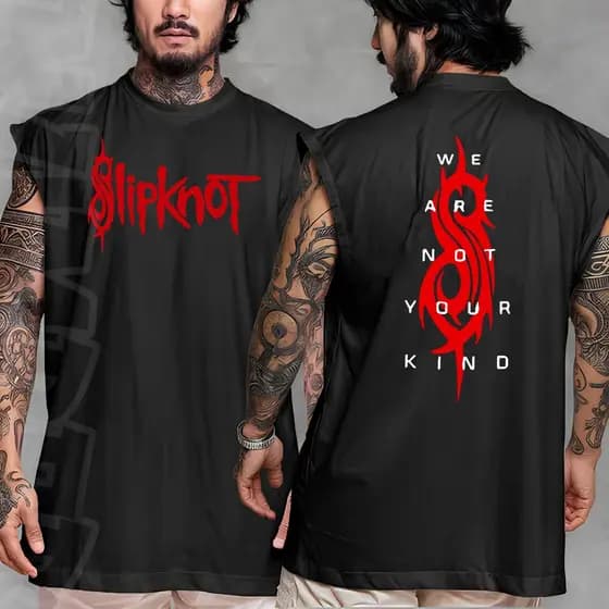 Camiseta regata machao oversized masculino banda Slipknot em algodao unissex Longline