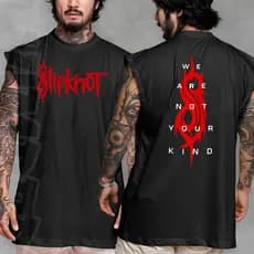 Camiseta regata machao oversized masculino banda Slipknot em algodao unissex Longline