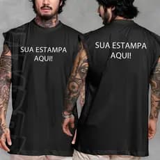 Camiseta regata machao oversized Personalizada ESCOLHA SUA ESTAMPA em algodao unissex Longline