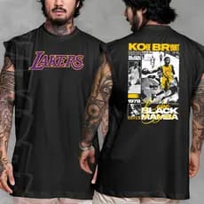 Camiseta regata machao oversized masculino de basquete laker kobe mamba negra em algodao unissex Longline