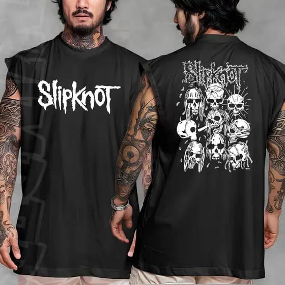 Camiseta regata machao oversized masculino slipknot caveira skull em algodao unissex Longline
