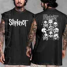 Camiseta regata machao oversized masculino slipknot caveira skull em algodao unissex Longline