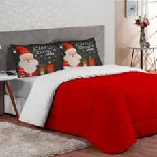 EDREDOM QUEEN 3 PEÇAS PAPAI NOEL 200 FIOS
