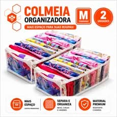 Kit 2 Colmeia Organizadora M Organizador de Gaveta Guarda Roupa Bebe Roupas