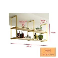Kit industrial 67x25 DOURADO BRANCO com 2 andares 2 blocos "Organize seu espaço com facilidade"