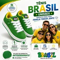 Tênis Brasil Copa | Verde e Amarelo unissex | Confortável | Envio Rápido do  Nº26 ao Nº43
