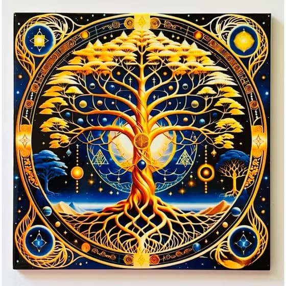 ARVORE DA VIDA PLACA QUADRO DECORATIVO EM AZULEJO