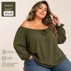 Blusa feminina ciganinha (40 ao 46) manga comprida plus size inverno frio estilosa bata soltinha