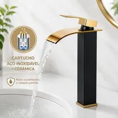 Espessamento de alta qualidade Torneira Banheiro Aço Inox Luxo Saída De Cascata Quente E Fria Misturador Yesop