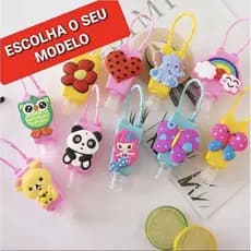 1 Porta Alcool Gel Frasco Silicone Mochila Chaveiro Bolsa