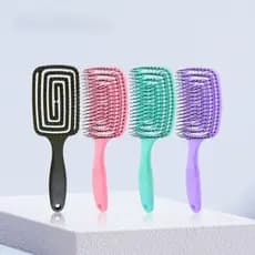 Escova Flex Quadrada Cuidados Com o Crescimento Capilar Escova Desembaraçadora
