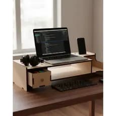Suporte Mesa Mdf Escritório Com Vários Compartimentos 1076