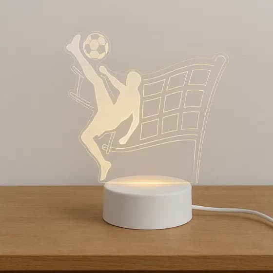 Abajur Led Futvolei Luz Decorativa Para Quarto Esportivo