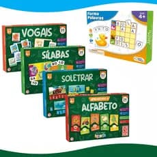 Jogos Alfabetização Escolar Ensinar Ler Escrever Alfabeto + Silabas + Vogais + Soletrar + Forma Palavras
