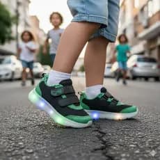 Tenis Infantil Menino Led Pisca Pisca Com Velcro Facil De Calçar Confortável Resistente - Kidy