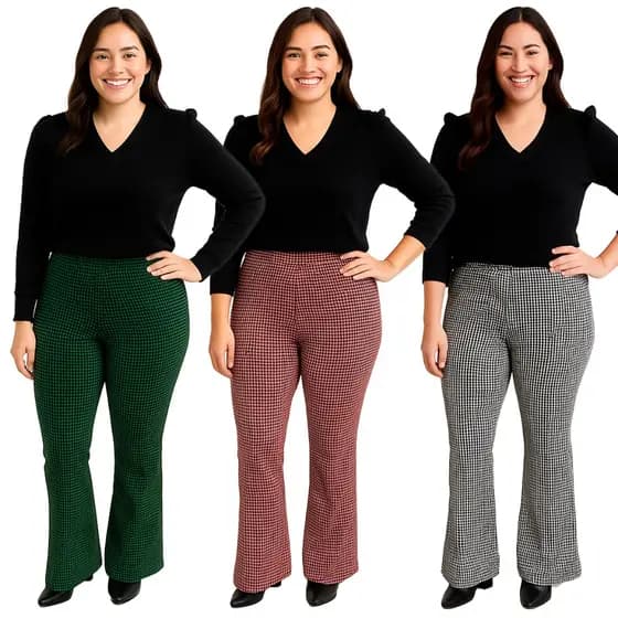 Calça Feminina Flare Bailarina em Jacar Plus Size