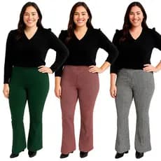 Calça Feminina Flare Bailarina em Jacar Plus Size