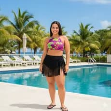 Saída de Praia Curta em Renda Plus Size Verão