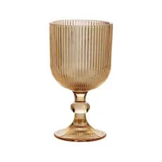 Taça de Vidro Bliss Ambar Canelado 350 ml