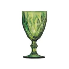 TAÇA DE VIDRO VERDE DIAMOND 245 ml