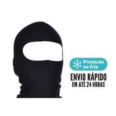 1 Balaclava Touca Ninja Térmica PRETA Motociclista PAINTBALL TATICO Frio Intenso Vento Gorro Touca Térmica Algodão