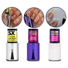 Kit Finalização Esmaltação Cora  SX Secante + Fórmula 418 + Fita Líquida 10ml | Unhas Perfeitas Rápido, Sem Borrões