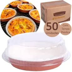 Forma Italiana Optima C/Tampa Redonda Quiches/Tortas 50 Unidades Caixa Fechada 11cm