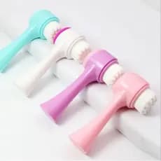 Escova de Limpeza Facial 2 em 1 Esponja Cerdas Esfoliante Escova Massageadora Skin care