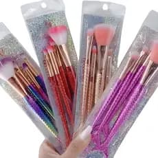 Kit  4 Pincel Sereia Para Maquiagem Acessório de Beleza Nova Tendencia