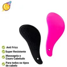Kit 2 Escovas Mágicas pra cabelo De Desembaraçar Cabelo Para Cabelos Lisos, Cacheados, Crespos e Ondulados