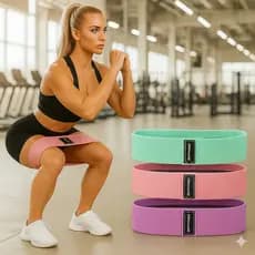 Superband Fitness Kit 3 Faixas Elásticas Tecido Pernas Glúteos Academia Pilates