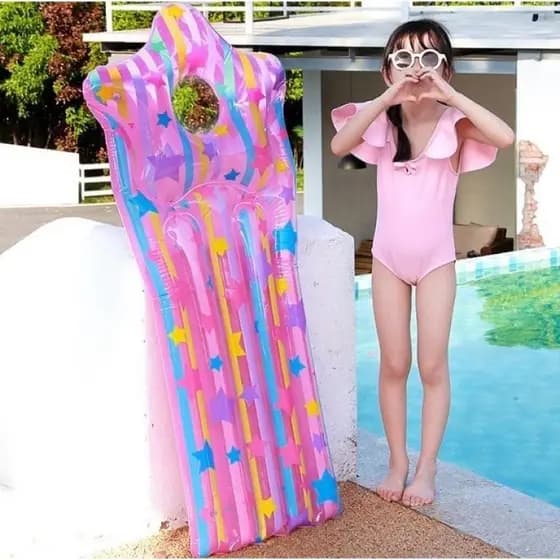 Boia Colchão Inflável Boia Flutuante 126cm x 56cm Piscina Praia Verão Infantil