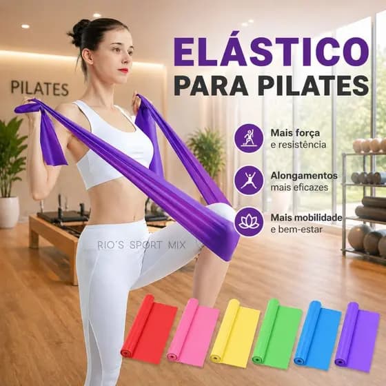 Faixa De Alongamento Pilates 1,5m Faixa Elástica Yoga Fisioterapia Exercícios e Ginástica Em Casa