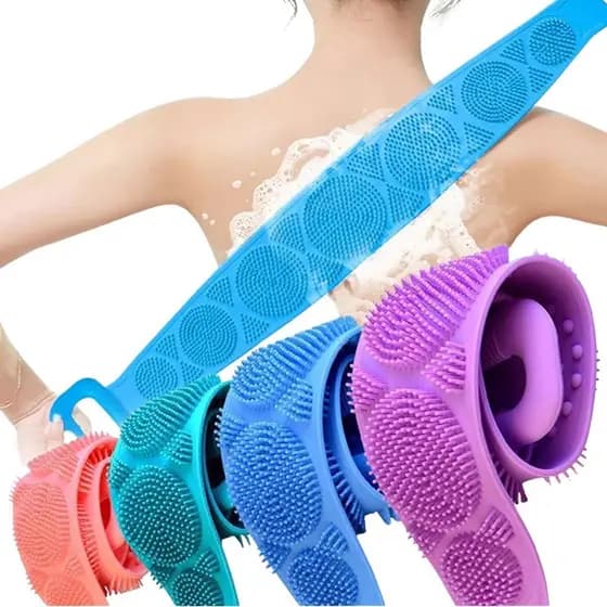 Esponja Cinta Escova de Banho para Costas Silicone Massageadora