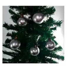 Enfeite Natalino Bola  Metalizada Prata  40mm C/5 Und - Natália Christmas