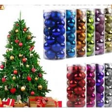 12 Bolas De Natal 6cm Várias Cores Alta Qualidade fosco e lisa