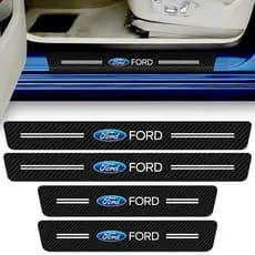 Kit 4 Peças Adesivo Soleira de Porta Carro Compatível Ford Proteção Fibra de Carbono Anti Arranhões