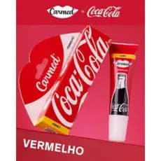 Hidratante Labial Carmed Coca-Cola Vermelho 10g Sabor Cereja Efeito Gloss Brilho