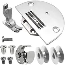 Chapa Agulha 4 Carreira Dente Calcador Caixa Bobina Maquina Costura Reta Industrial
