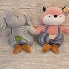 Bichinhos de Pelúcia 4 Modelos diferentes - Porco, Raposa, Elefante e Hipopótamo - FE7237