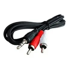 Kit Com 02 Cabo De Áudio Auxiliar P2 X 2 Rca 2,0 Metros