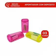 Apontado De Lapis Com Depósito Colorido Para Estojo Escolar