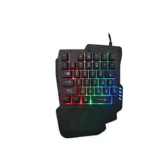 Confira Teclado De Uma Mão Gamer Português Brasil Cor Preto Luz RGB