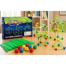 Jogo Montar Construção Varetas Educativo Pedagógico Infantil Adulto Brinquedo Criativo Tubinho Brilhante 3D