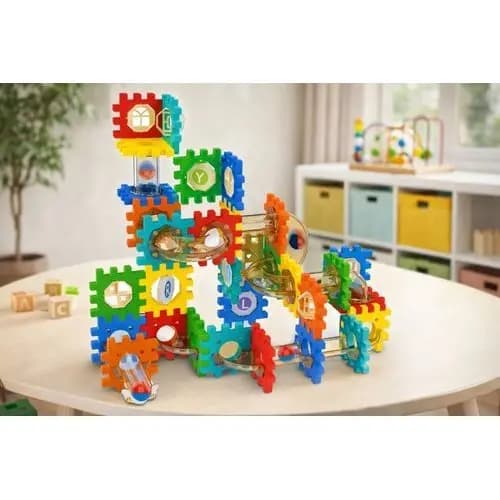 Labirinto Educativo Blocos Montar 98 Peças Brinquedo Didático Colorido Desenvolvimento Cognitivo infantil