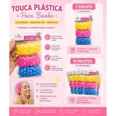 Kit touca de plástico 3 a 12 unidades,  a prova d'água