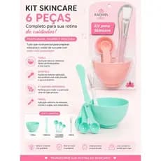 Conjunto para Skincare pote, medidor colher, pincel, espátula  kit 6 peças