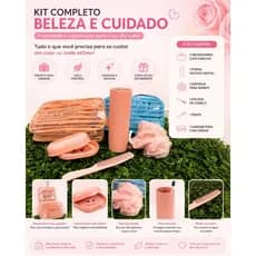 Kit de viagem 5 peças com bolsa, porta escova, pente, saboneteira, ducha compacto para viagem