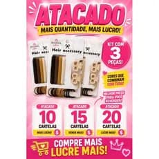 Kit Atacado Acessórios de Cabelo Feminino 10/ 15/ 20 cartelas revenda